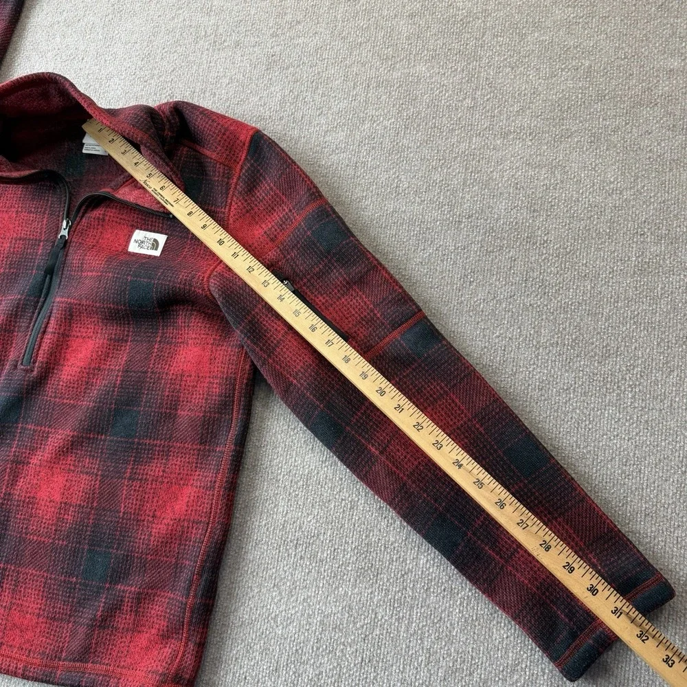 The North Face Tsillan Mens 1/4‎ Zipper Pullover Fleece Buffalo Plaid Size L